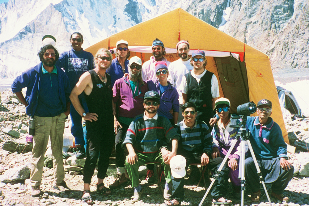 Scott Fischer black tank top with Keith and Chris Boskoff at Broad Peak Base - photo 6