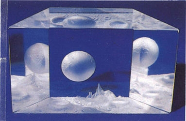 Moonscape Crystal trapezoid with moon craters engraved into the bottom of the - photo 6