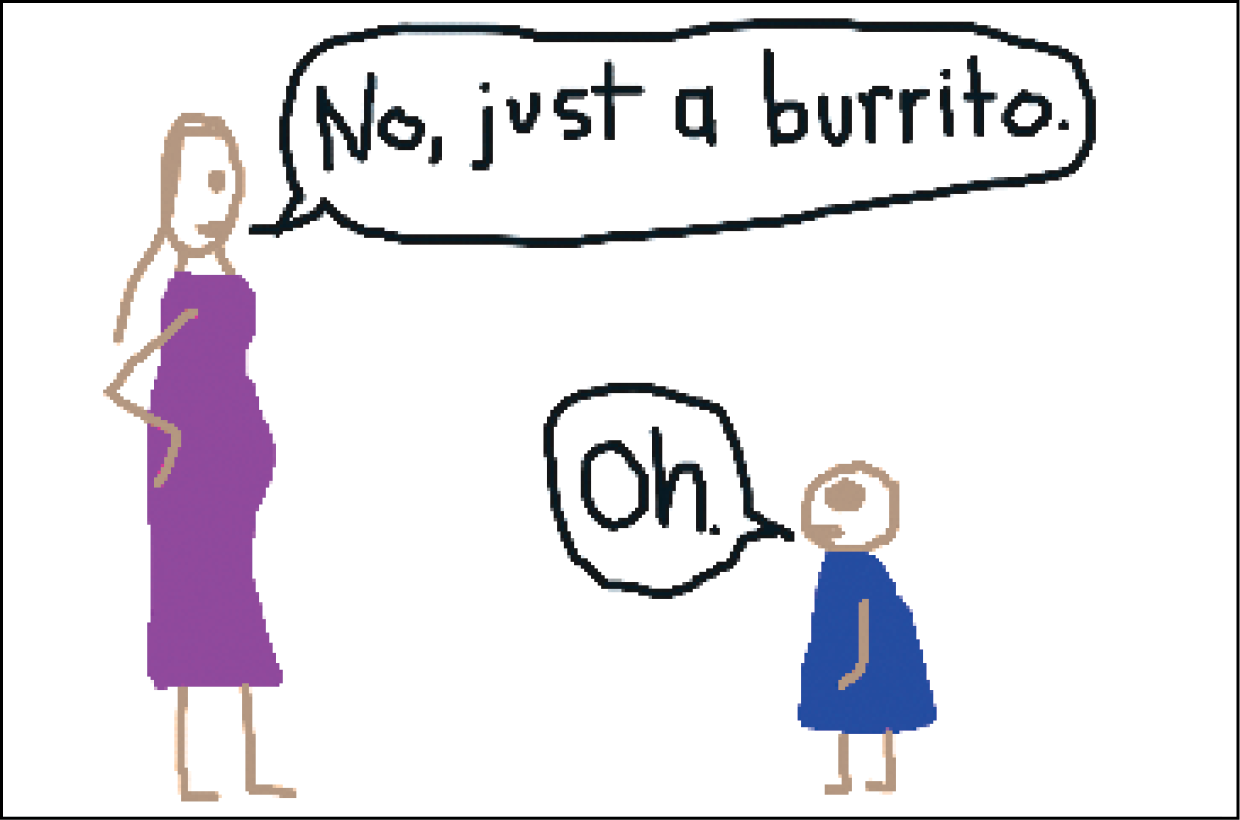 He then asked me if it was a girl burrito or a boy burrito Im often pregnant - photo 11