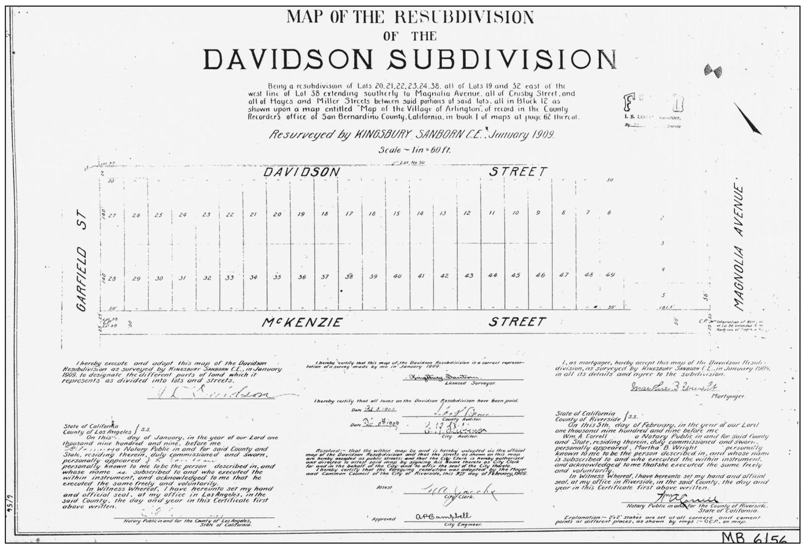 This January 1909 map depicts the Davidson subdivision located between - photo 5