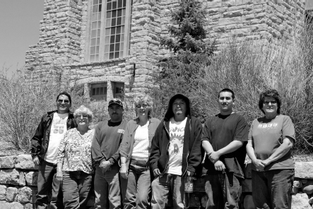 Author with Apache restoration crew left to right Tommy Spottedbird Mary - photo 4