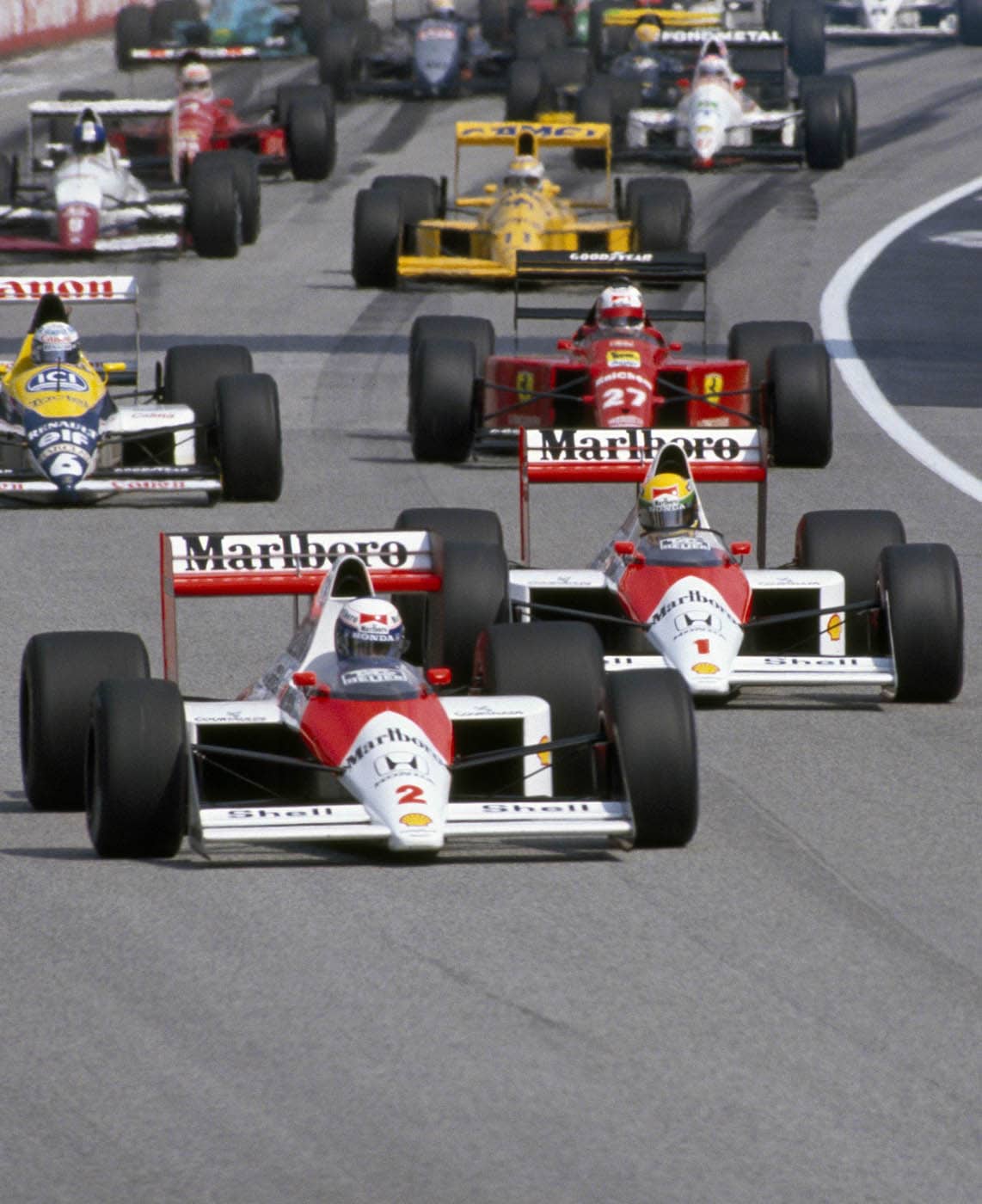 Alain Prost and Ayrton Senna lead the pack in the 1989 San Marino Grand Prix - photo 6