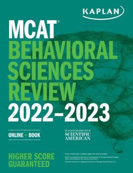 Kaplan Test Prep - MCAT Behavioral Sciences Review 2022-2023: Online + Book