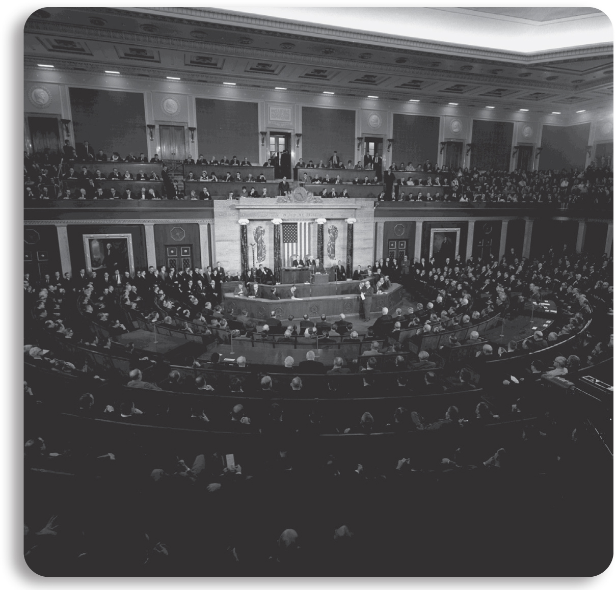 President Lyndon B Johnson addresses a joint session of Congress on the right - photo 8