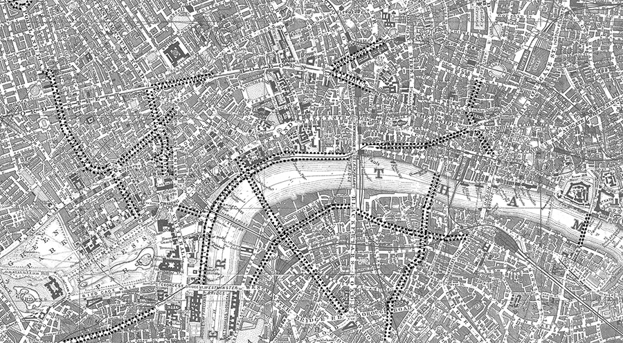 MAP 1 Central London 1899 with bold dotted lines highlighting new streets - photo 3