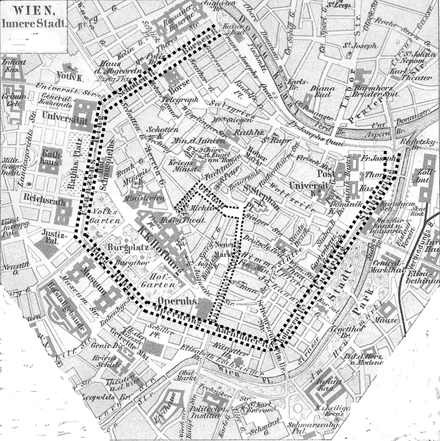 MAP 4 Central Vienna 1878 with bold dotted lines showing circuit of new - photo 6