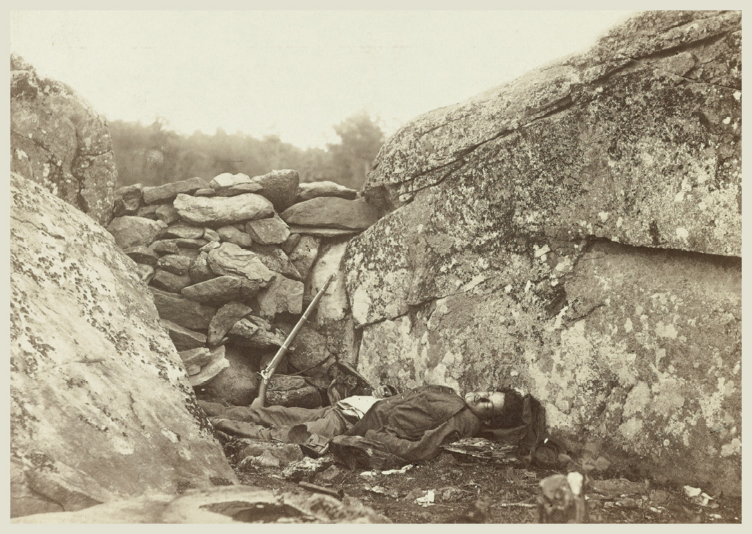 Gardner titled the photo taken at Devils Den on July 6 1863 Home of a Rebel - photo 7