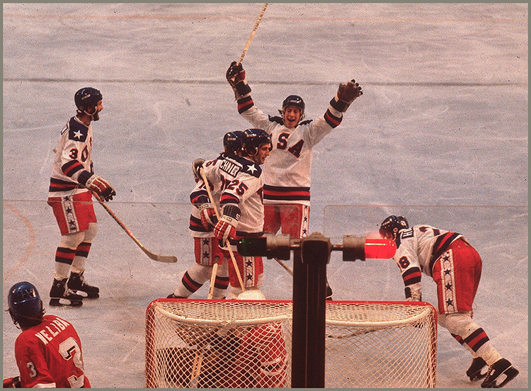 Buzz Schneider celebrated after scoring a goal against Czechoslovakia one of - photo 5