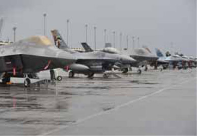 Air power in focus F-22 F-16 T-38 and F-35 on the line at Tyndall AFB - photo 4