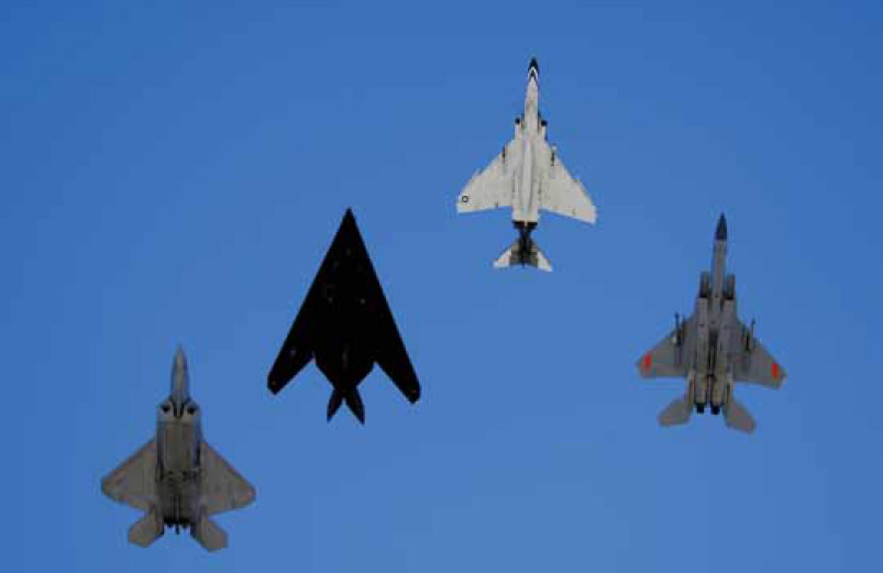 F-22 Raptor F-117A Nighthawk F-4 Phantom and F-15 Eagle Past and present of - photo 7