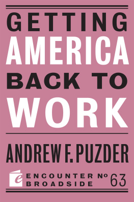 Andrew F. Puzder Getting America Back to Work