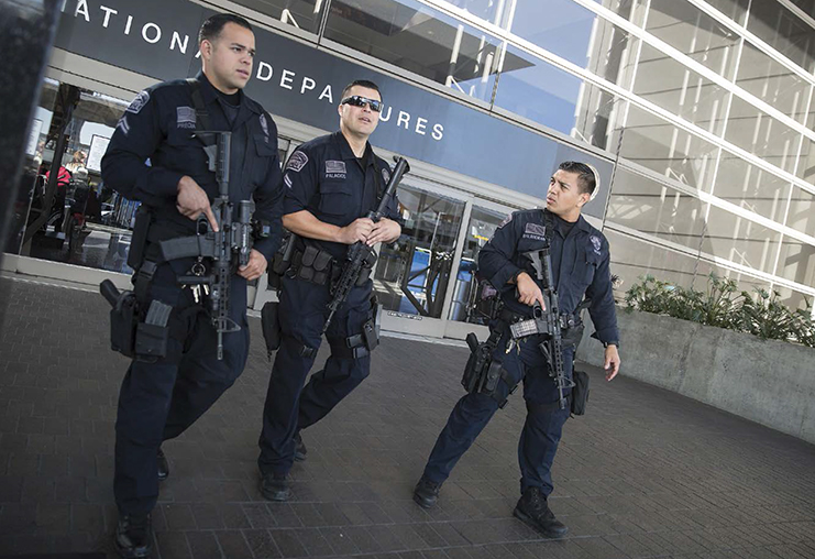 Police officers patrol Los Angeles International Airport in California on March - photo 3