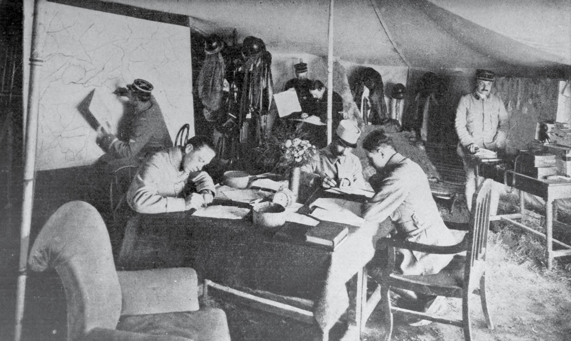 French Air Service intelligence officers in 1917 developing the air operations - photo 4