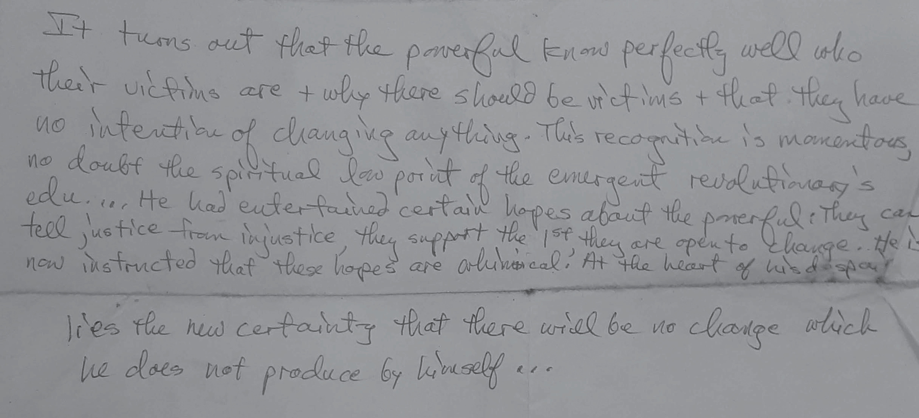 Barrett copied by hand an excerpt from Containment and Change by Carl Oglesby - photo 2