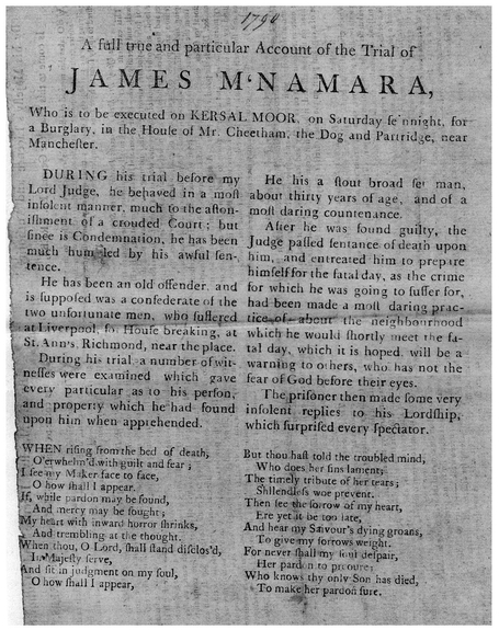 A broadside published following the trial of James McNamara Manchester Central - photo 2