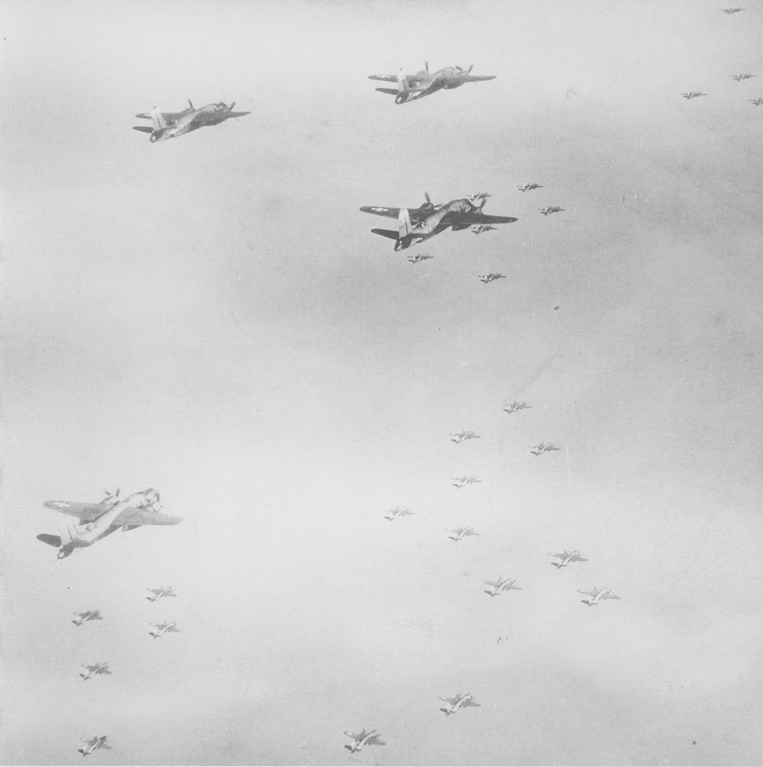 US Ninth Air Force Army Air Force Martin B-26 Marauder medium-bombers setting - photo 4