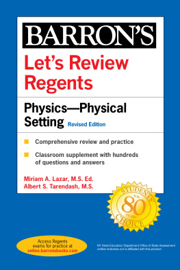 Miriam A. Lazar - Lets Review Regents: Physics—The Physical Setting Revised Edition