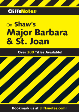 Jeffrey Fisher - CliffsNotes on Shaws Major Barbara & St. Joan