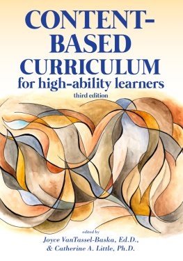 Joyce VanTassel-Baska - Content-Based Curriculum for High-Ability Learners