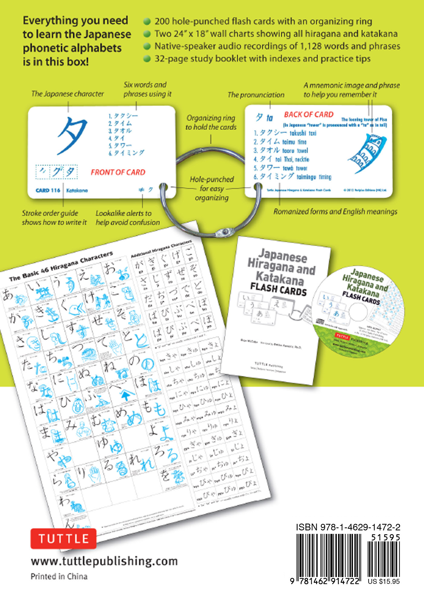 Japanese Hiragana Katakana Flash Cards Kit Ebook 200 Japanese Flash Cards Featuring Both Phonetic Alphabets Language Guide Wall Chart and Native Speaker Audio Pronunciations - image 1