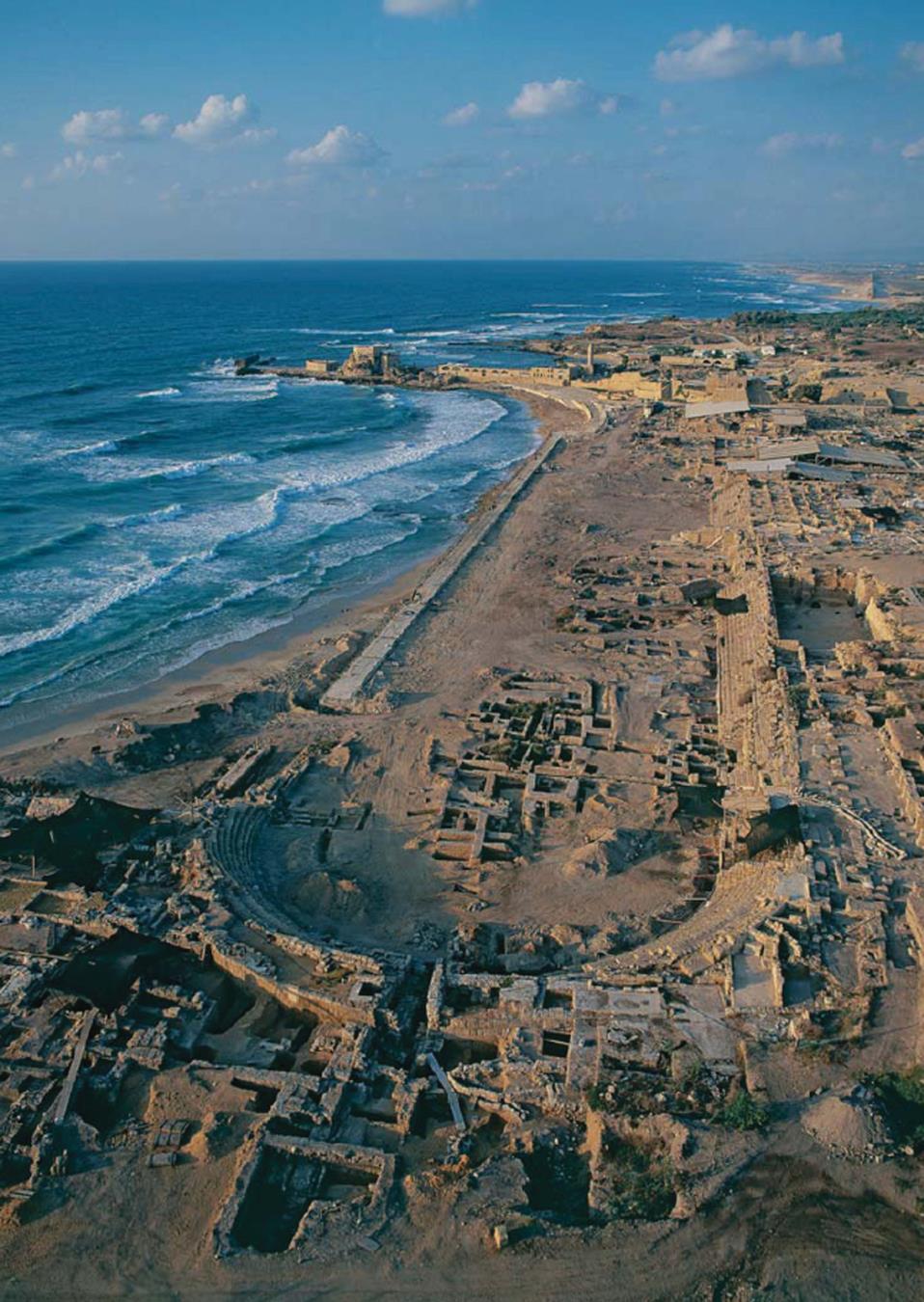 Aerial photograph of the ancient racecourse of Roman Caesarea FLAT RACING O - photo 4