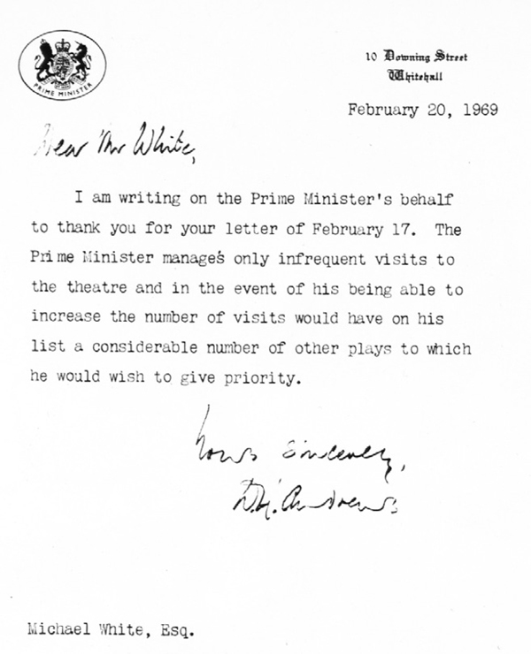 An invitation to Harold Wilson to attend a performance of Soldiers received a - photo 7