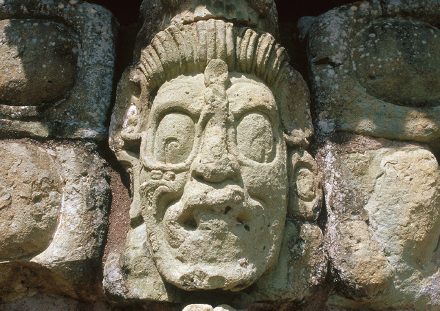 Kinich Ahaw the Mayan Sun-god at Copn Ruinas in Honduras Spots on his face - photo 7