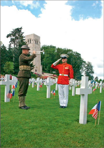 Sergeants Clint Owens and Michael Ervin represent US Marine buglers past and - photo 4