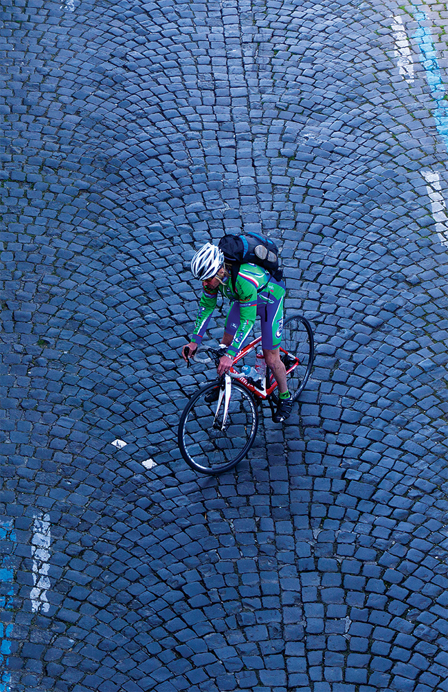 Stephen descending the cobblestone streets outside Colleferro Italy - photo 2