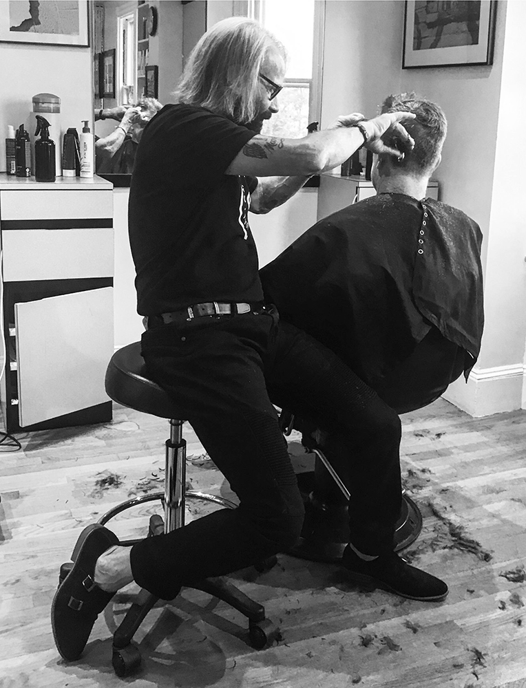 Stephen at work in his hair salon Papa in front of his pride and joy - photo 3