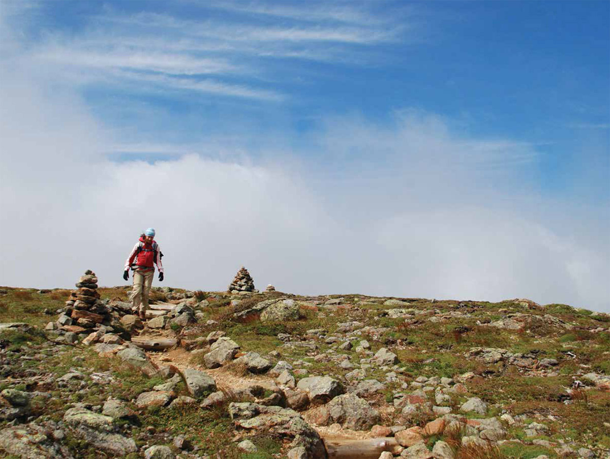 The author traversing the alpine zone on Mount Washington JACK BALLARD - photo 4