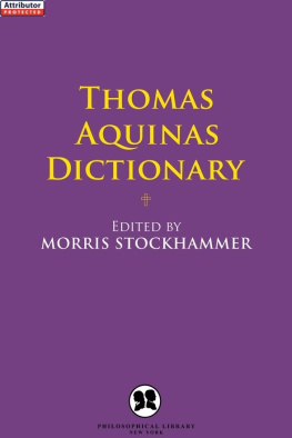 Morris Stockhammer Thomas Aquinas Dictionary