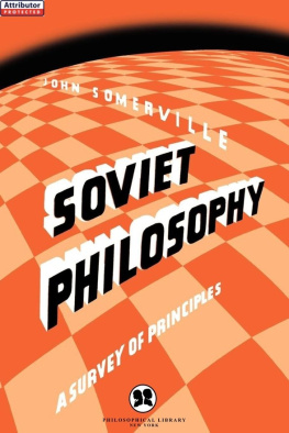 John Somerville Soviet Philosophy