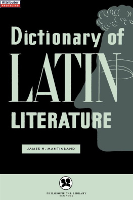 James H. Mantinband Dictionary Of Latin Literature