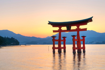 Floating torii at Itsukushima-jinja Miyajima Commuters in Akihabara Tokyo - photo 2