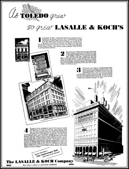 As Toledo Grew So Grew Lasalle Kochs A 1936 ad for the store that was more - photo 2