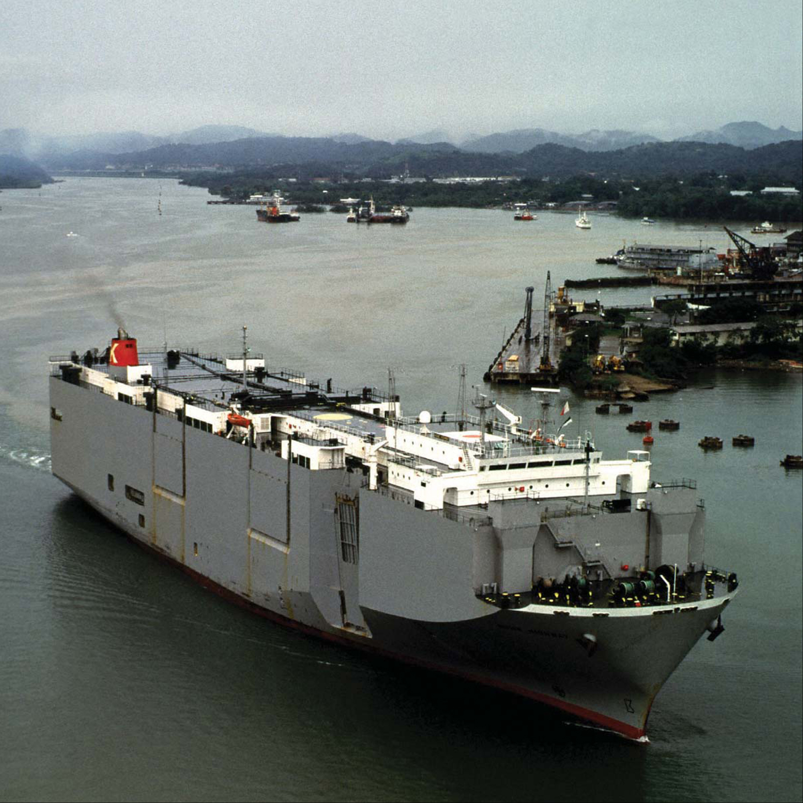 A large cargo ship passes through the Panama Canal an important waterway - photo 11