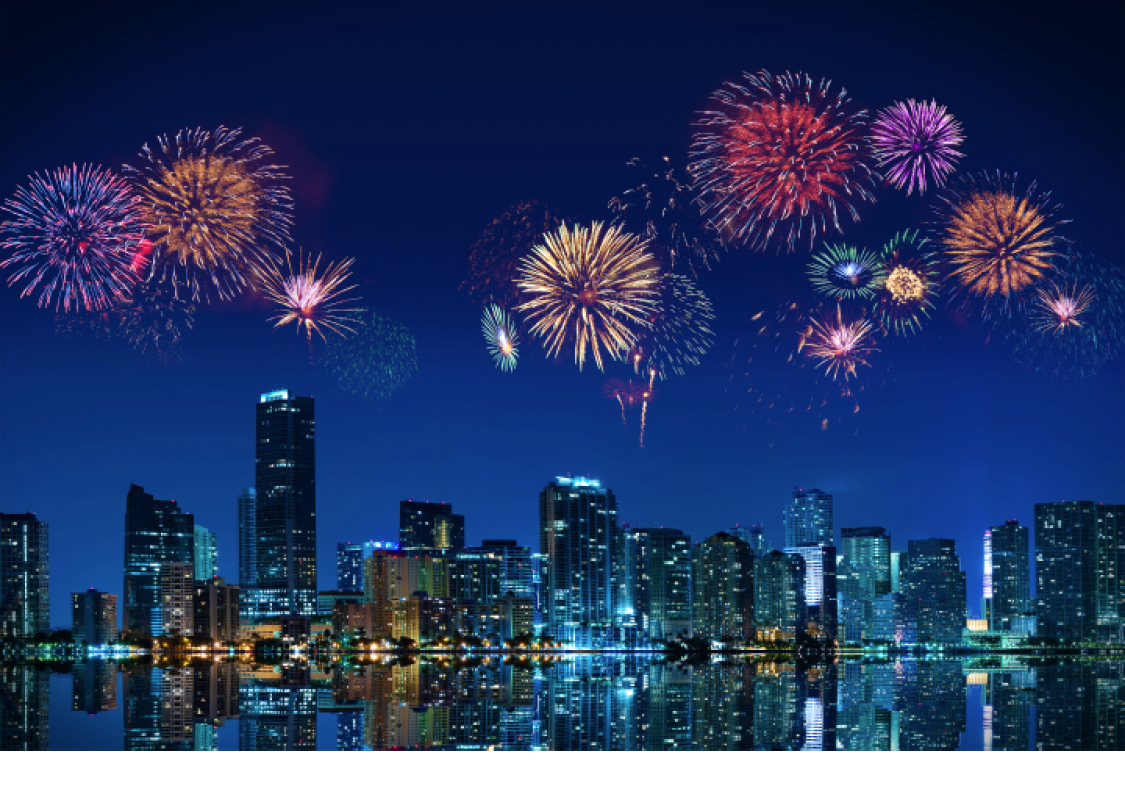 These fireworks are lit above the city of Miami to celebrate July 4th Each - photo 22