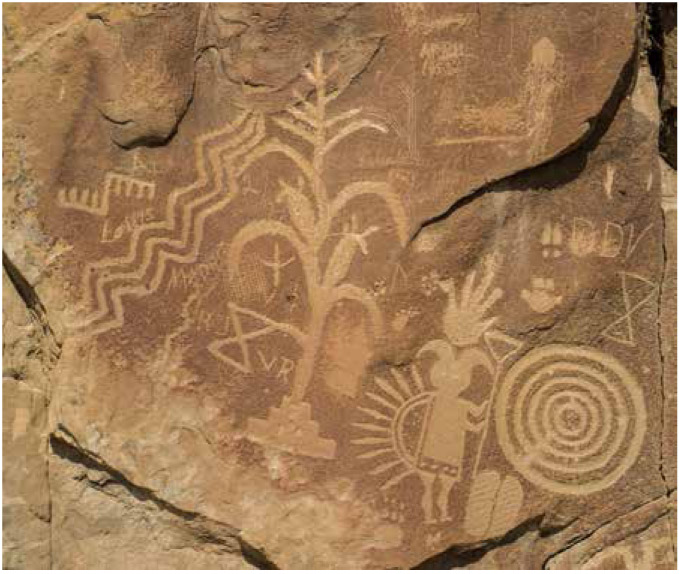 Navajo rock art panel in Crow Canyon in the Dinetah Dating to the eighteenth - photo 3