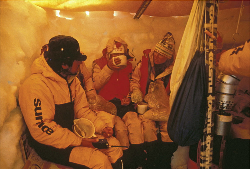 The summit bid meeting is held in the Camp Two kitchen shelter Left to right - photo 10