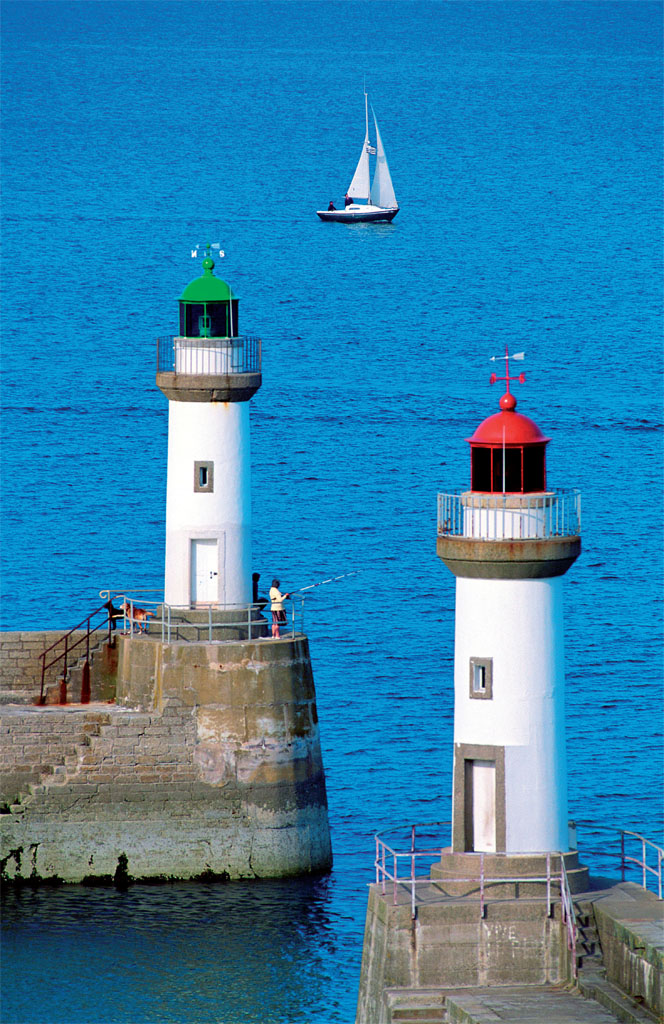 The two lighthouses guarding the harbour entrance to Belle Isle Brittany - photo 6