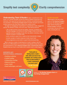 Jennifer Serravallo Understanding Texts & Readers: Responsive Comprehension Instruction with Leveled Texts