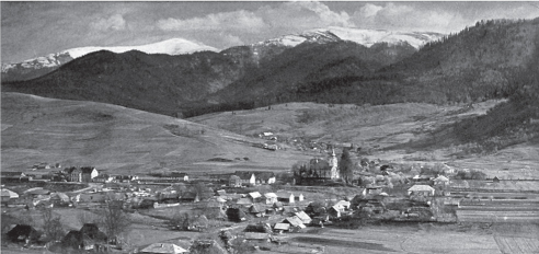 12 Carpathian Mountain peaks beyond the town of Volovets in the - photo 5