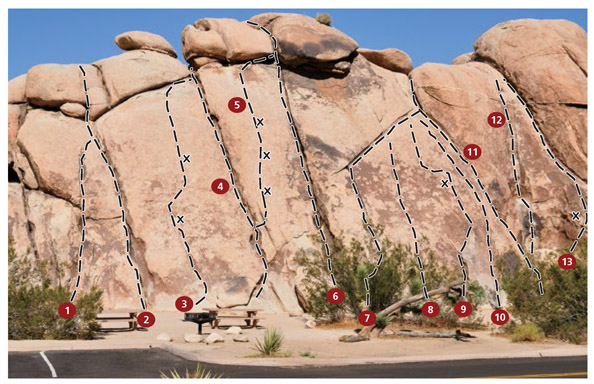 A topo is a photo or other diagram detailing the location of the routes on a - photo 4