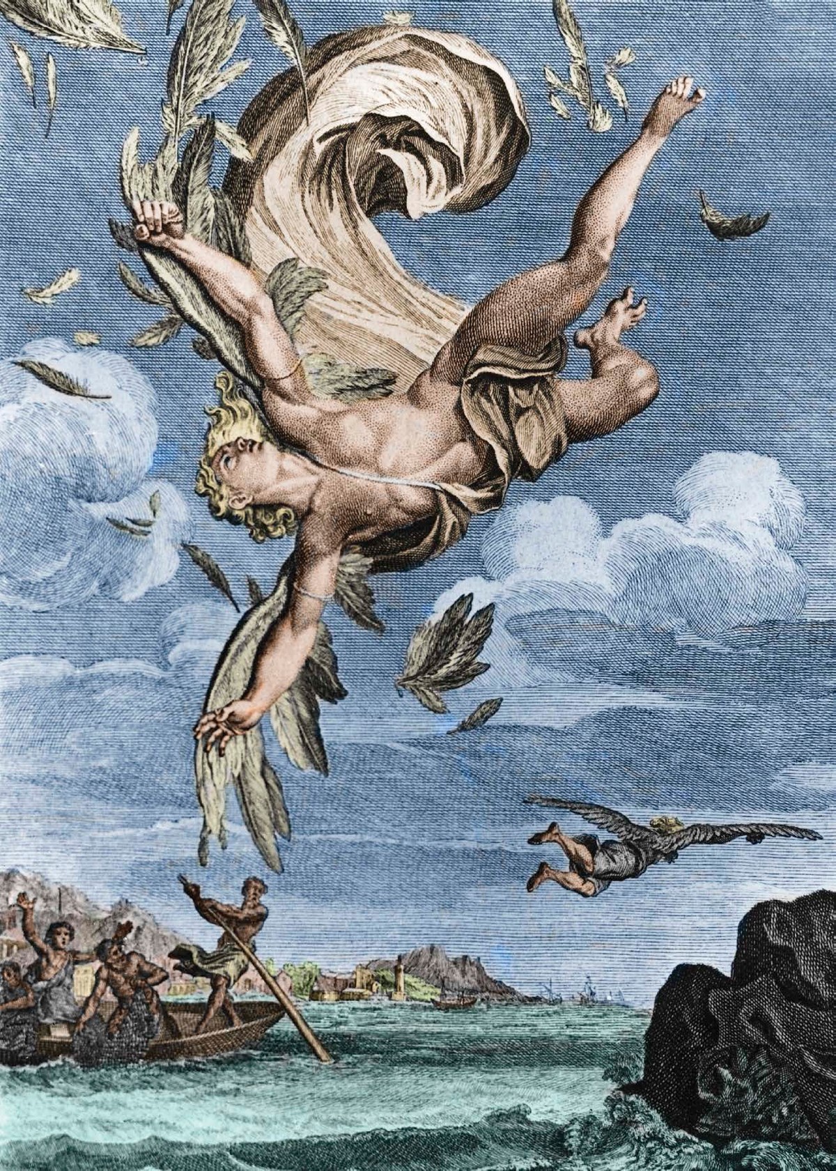 In this image Icarus is falling from the sky after daring to fly too close to - photo 5