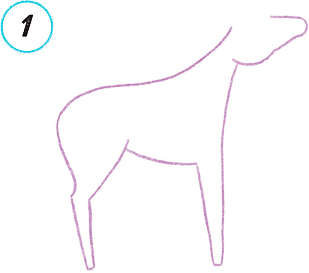 Draw the outline of the unicorns body Add the other legs and then hooves - photo 5