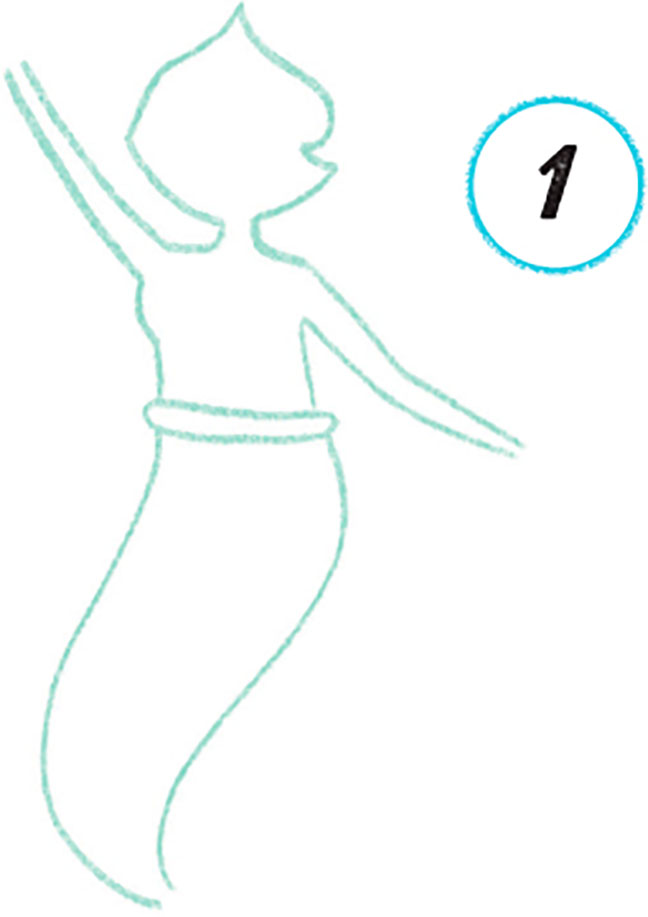 Begin with the basic shape of the tail body and head Add her hands and - photo 11