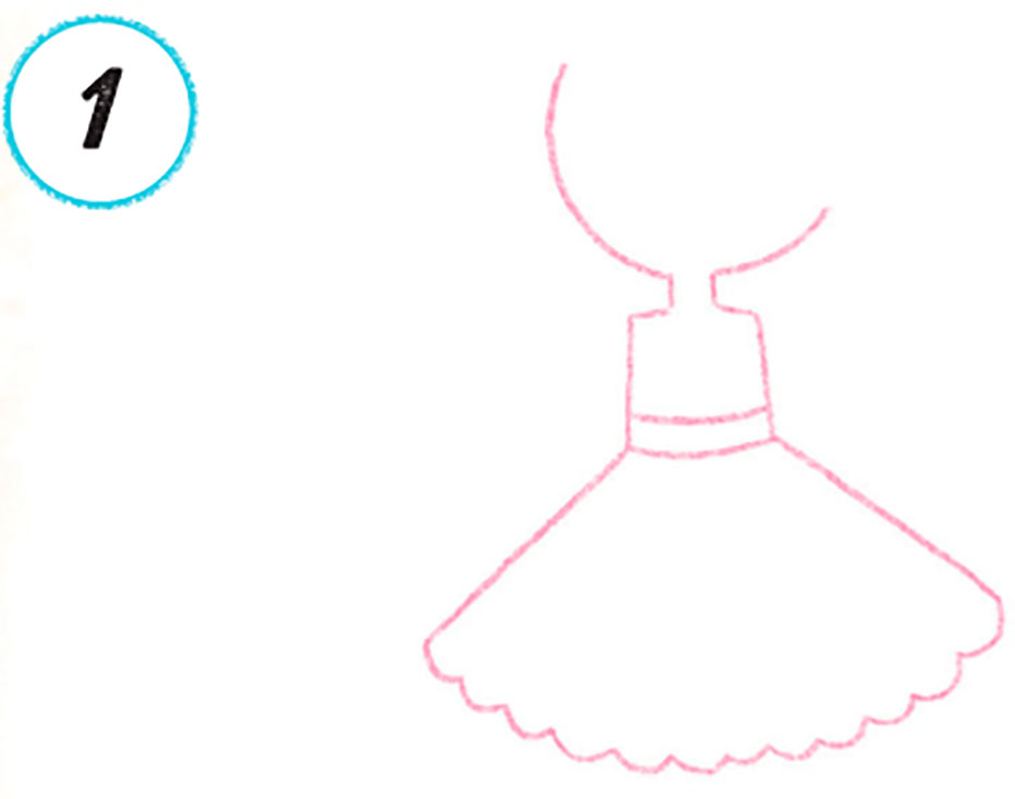 Draw her face and a small body Have fun sketching the skirt Add a cute - photo 24