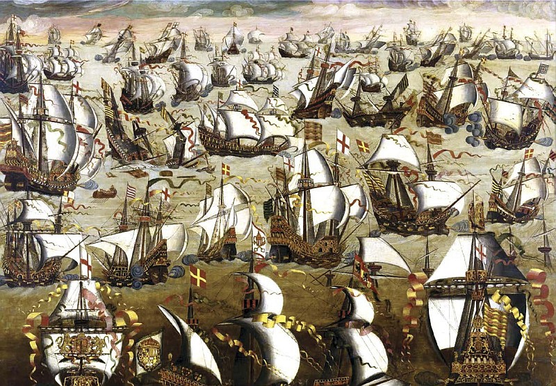 The English Royal Navy defeats the Spanish Armada or fleet in 1588 The - photo 3