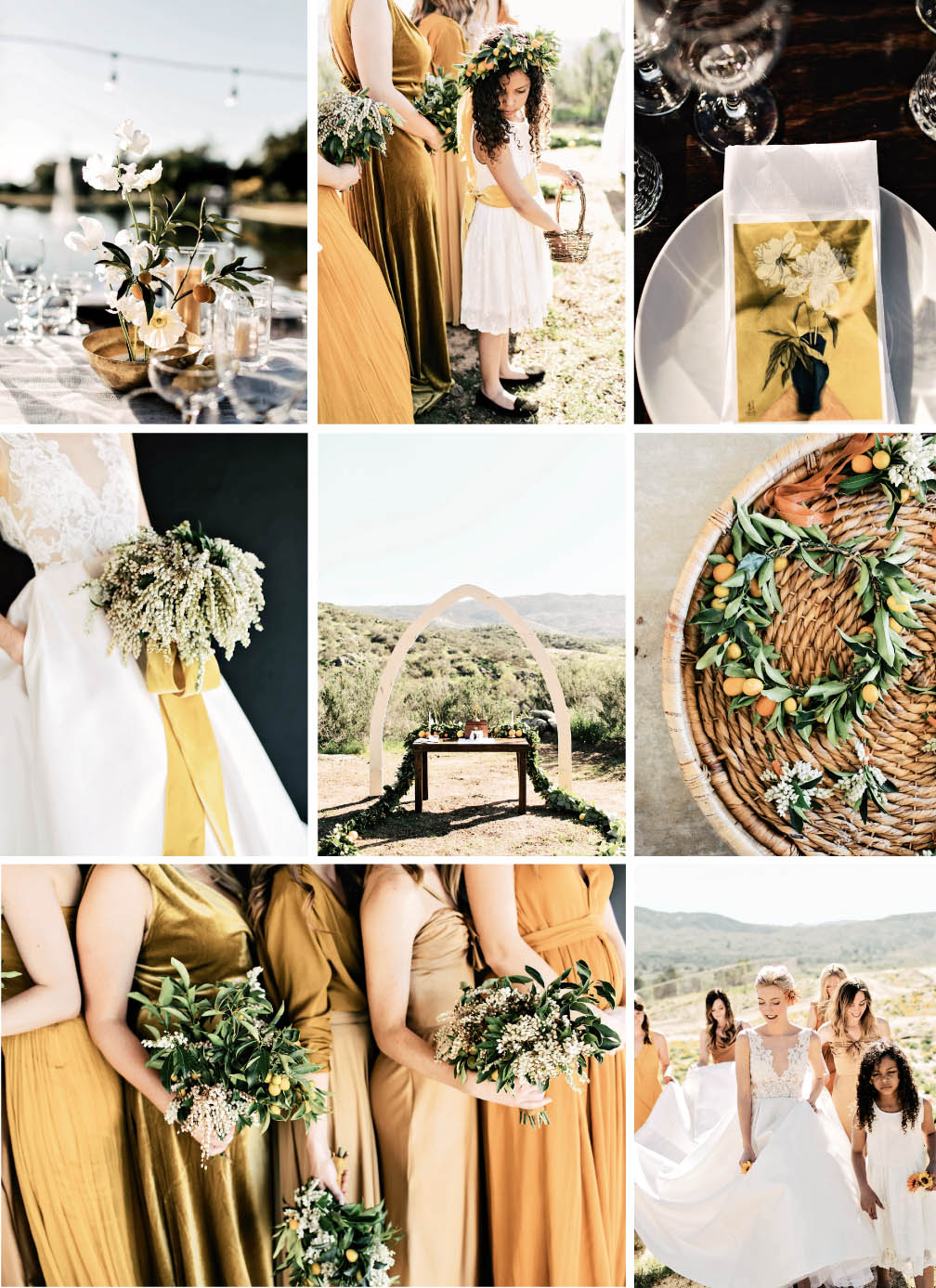 For a citrus-themed wedding in the California desert shades of yellow and - photo 14